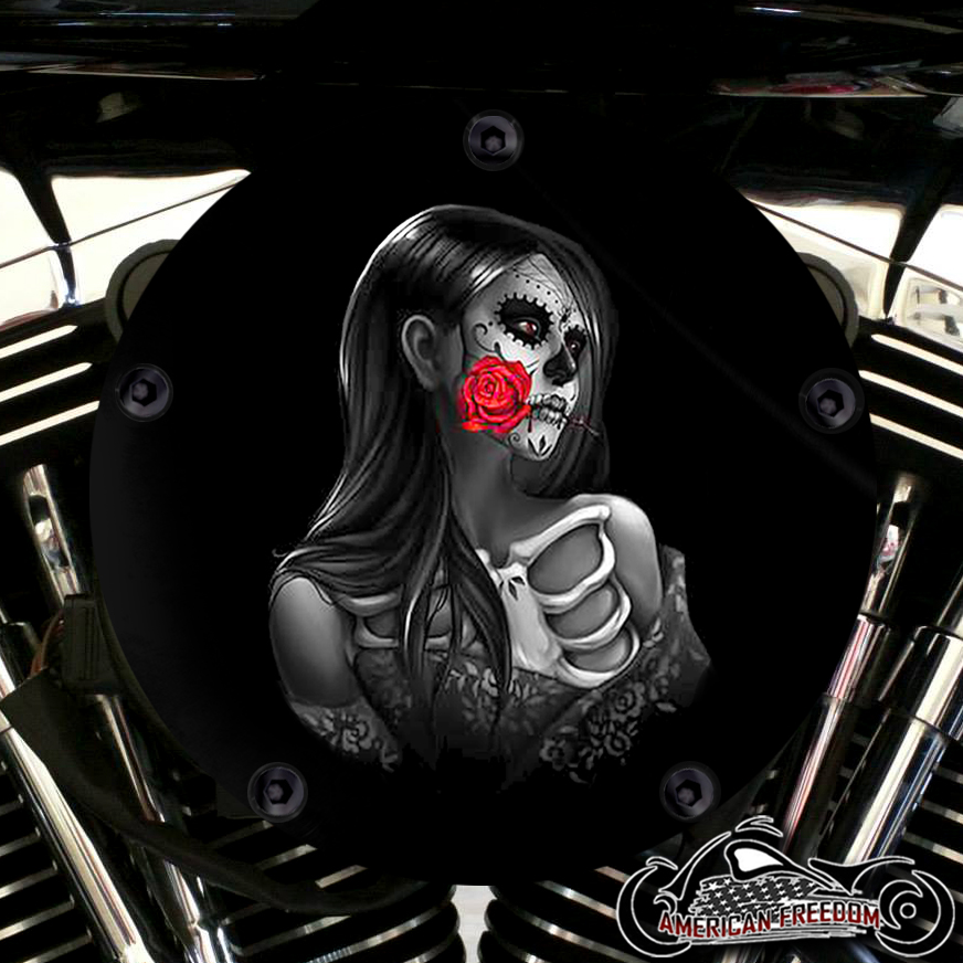 Harley Davidson High Flow Air Cleaner Cover - Skeleton Girl